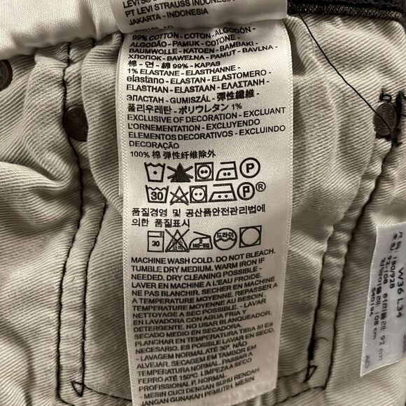 LEVI’S ~ Big E Reproduction ~ 512 Black Denim ~ size 36/34 ~ leather patch - Picture 11 of 12